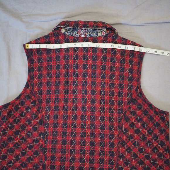 Vintage Quilted Vest Womens Handmade Reversible Plaid Patchwork Cottage Capsule - Picture 5 of 10